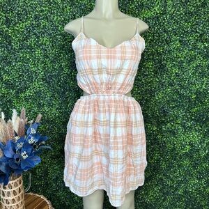 Nwt American eagle Plaid Cutout Summer Dress